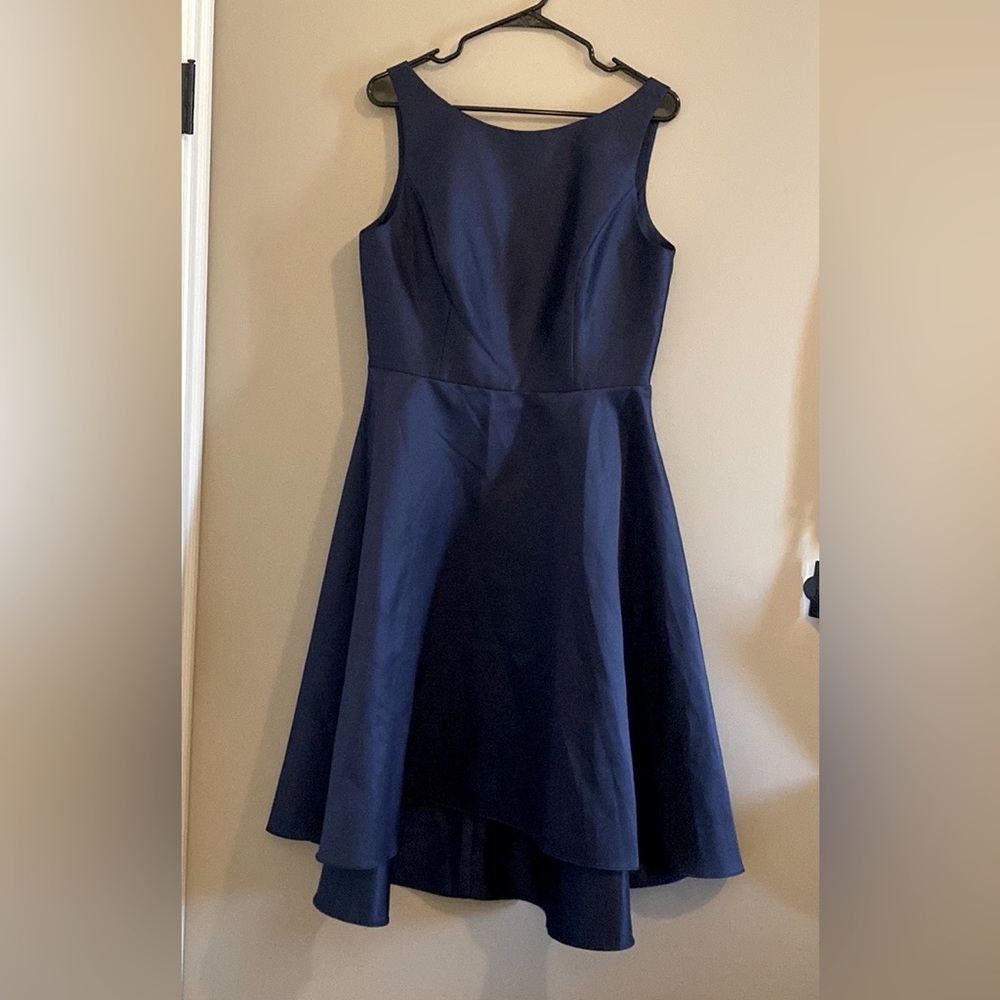 NWOT Alfred Sung Size 14 High/Low Cocktail Dress Navy Formal Homecoming Ball